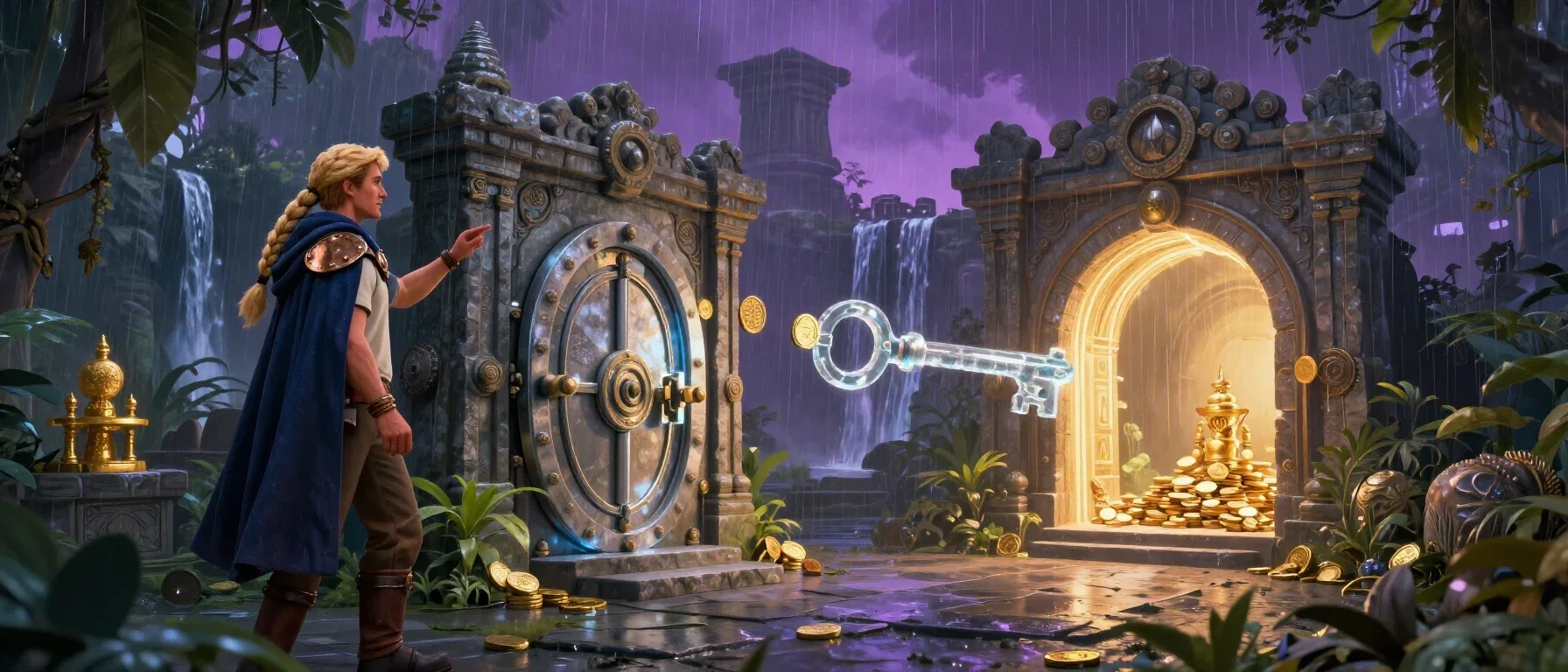 FanDuel Casino withdrawal key, vault and coins showing secure payouts